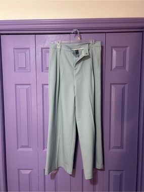 Wide Leg WoMen's Trousers in Light Blue - Unbranded